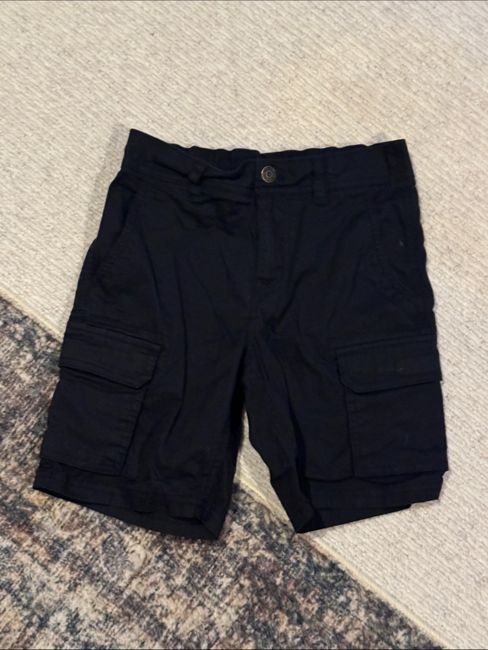 Kids Black Cargo Shorts